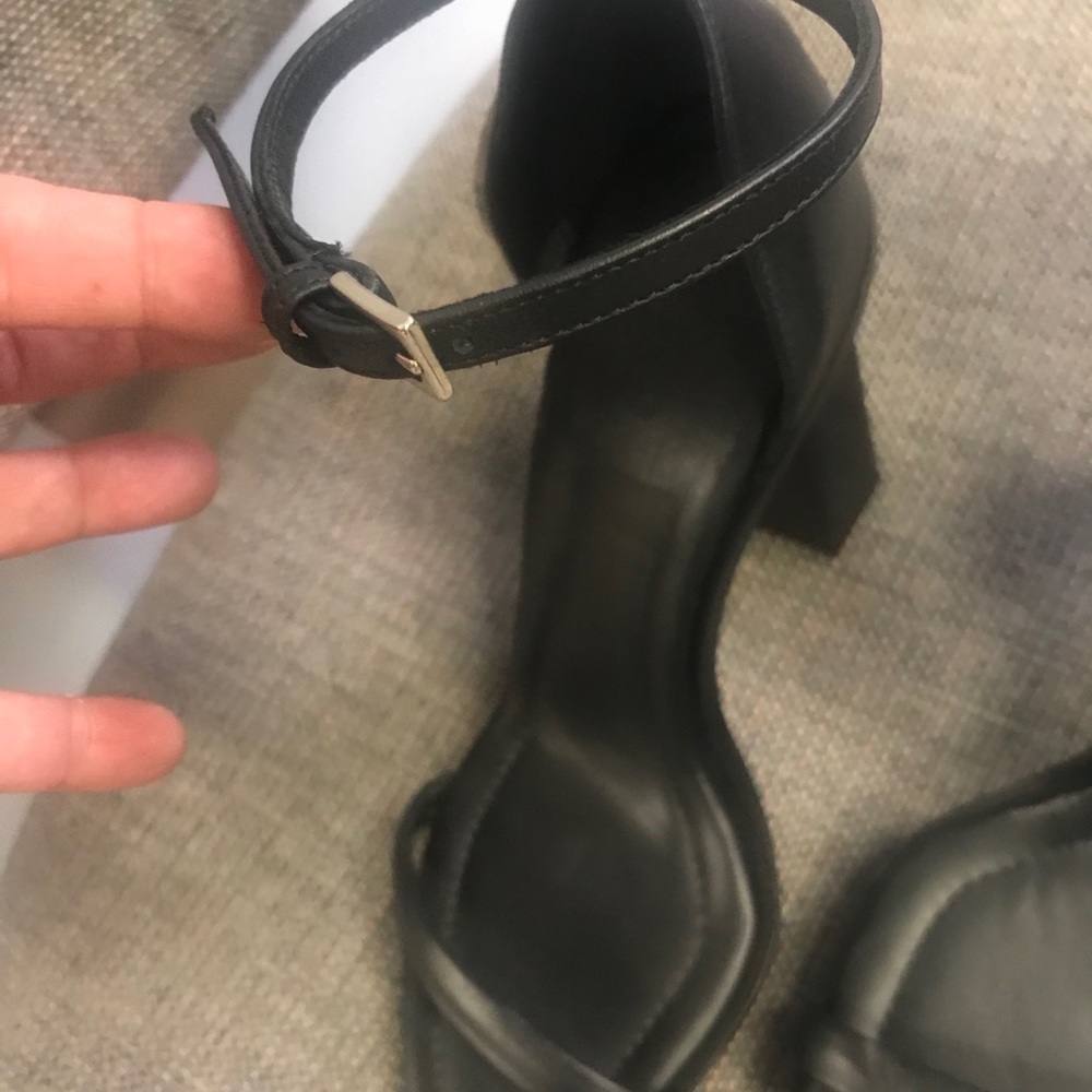 Black leather Versus Versace Heels